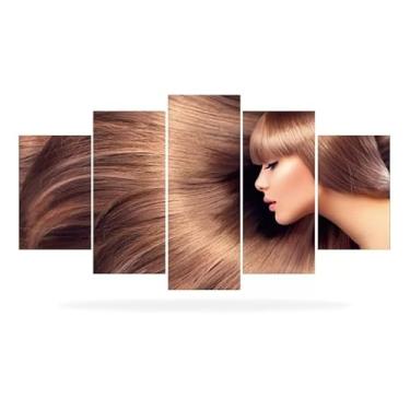 Imagem de Kit quadro decorativo 5 peças 95x60cm Salão de Beleza