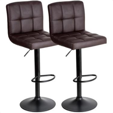 Imagem de Banquetas Gomos Confort Giratória Estofada Cozinha Kit 02 Un prime.off