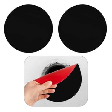 Imagem de Rubber Bond Placa de borracha autoadesiva para tomada de parede, pacote com 5 - fácil de aplicar, remendo para drywall - Capa de parede em branco redonda sem parafusos de 17 cm - Capa de borracha