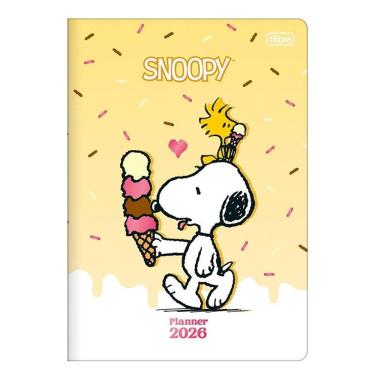Imagem de Agenda Planner Snoopy 2026 Grampeado 20 Folhas Amarelo - Tilibra