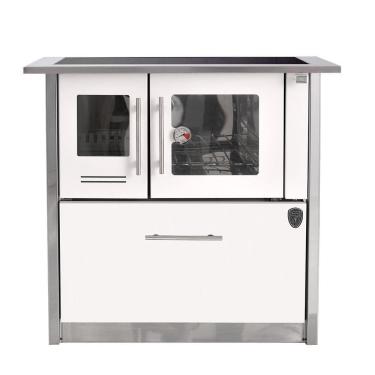 Imagem de Fogão A Lenha Eclipse Direito Branco Chapa Vitroceramica N2