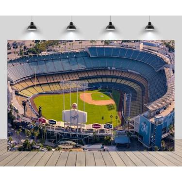 Imagem de CHNYWORK Cenário temático de estádio de beisebol de 3 x 2,4 m, fundo de suporte de público para fotografia esportiva, decoração de festa de aniversário infantil, adereços de estúdio de cabine de fotos