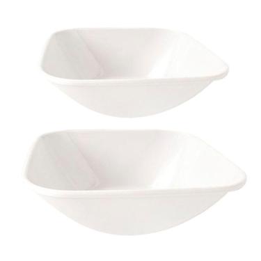 Imagem de Jogo De Tigelas Melamina Quadrada Branca 2 Peças