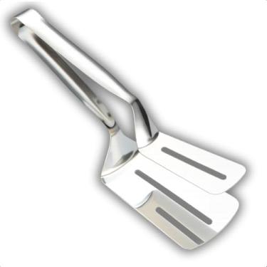 Imagem de Espátula Dupla com Pegador Culinária de Aço Inox Multiuso para Casa Churrasco Pizza Lasanha bolo almoço salada peixe ovos panqueca frituras Cozinha Utensílio Versátil Multifuncional Premium Essor lab