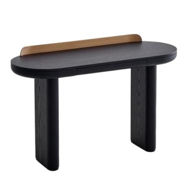 Imagem de Mesa de computador para escritório em casa Mesa de PC compacta 50" com gaveta pequena, penteadeira vintage preta para quarto e sala estar armazenamento