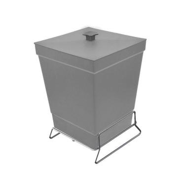 Imagem de Lixeira Para Banheiro De Plástico Com Suporte Apoio - Stolf Cinza