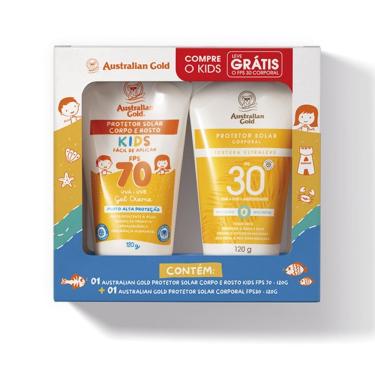 Imagem de Australian Gold Protetor Solar Kids FPS 70 Corporal e Rosto e Protetor Solar FPS 30 Corporal 120g Cada