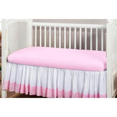 Imagem de Capa De Colchão Protetor Para Berço Malha Com Ziper Rosa - Chuva De Am