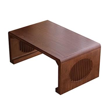 Imagem de Mesas de centro retrô de madeira moderna de meados do século, mini plataforma, mesa de cama, mesa de chá, mesa baixa de tatame (marrom 50 x 40 x 30 cm) (marrom 50 x 40 x 30 cm)