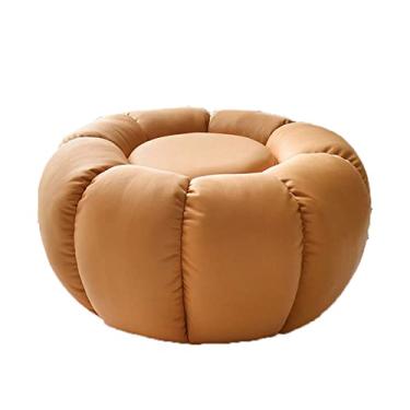 Imagem de ZABEES Banqueta com tecnologia de descanso para os pés, pufe otomano, corredor, trocador de sapatos, banqueta redonda para descanso de pés para sala de estar, assento acolchoado de quarto