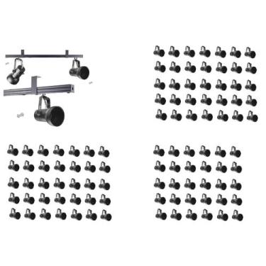 Imagem de Kit 100 Spot Trilho Perfilado Eletro calha Par20 Bulbo OL7 - Hiperligh