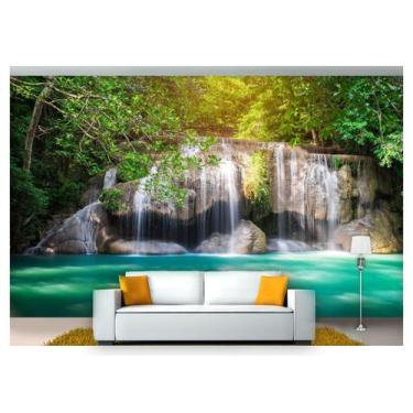 Imagem de Papel De Parede Cachoeira Natureza Mata 3D 6M² Nch163 - Você Decora