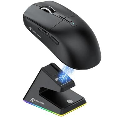 Imagem de Mouse Gamer ATTACK SHARK X6 com Fio RGB – Ergonômico, 6 Botões Programáveis e Alta Precisão (PRETO)