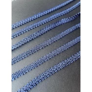 Imagem de Autupy Acabamento em renda trançada azul marinho de 10 metros, acabamento de renda de tecido de 0,4 polegadas para costura, fantasia, decoração de casa, artesanato DIY