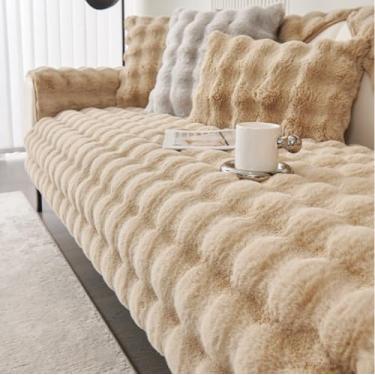 Imagem de HGTRH Capa de sofá para sofá secional em forma de L, almofadas não removíveis, capas de sofá de pelúcia quentes e amigáveis à pele, laváveis com sensação de massagem, capa de seda de sofá de vários