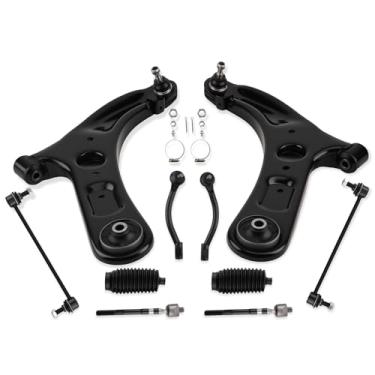Imagem de maXpeedingrods 10Pcs Front Suspension Kit for Hyundai Elantra 2011-2016 for Hyundai Veloster 2012-2017, Front Lower Control Arms with Ball Joints, Sway Bars End Link, Inner & Outer Tie Rods, Boots