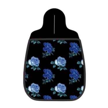 Imagem de Lixeira De Carro Organizador Lixinhocar Rosas Azuis Fundo Preto