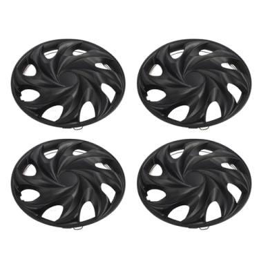 Imagem de Protetor de aro de roda preto de 13 polegadas 4 peças calota ajuste universal carros caminhões