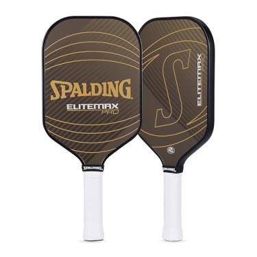 Imagem de Spalding - Raquete EliteMax Pro Pickleball, face leve de fibra de carbono, raquete de alto desempenho para potência e controle, aderência confortável durável, raquete profissional de pickleball, ouro