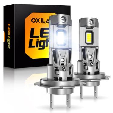 Imagem de OXILAM Lâmpada LED H7, 40000LM 900% super brilhante, tamanho 1:1 sem necessidade de adaptador, plug and play sem polaridade, luz de neblina branca fria 6500K, IP68 impermeável, pacote com 2