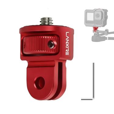Imagem de LANXIRE Adaptador de montagem para câmera de ação com parafuso de 1/10.2 cm, adaptador de tripé de câmera de liga de alumínio compatível com GoPro Hero 13/12, Insta360 X4/X3, DJI Osmo Pocket 3, AKASO