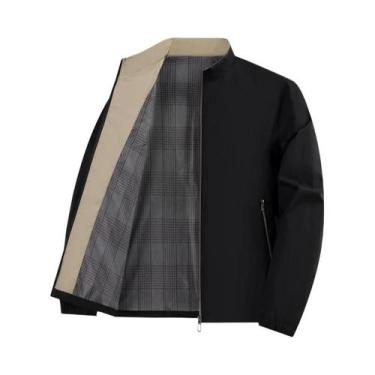 Imagem de Jaqueta Casual Masculina Slim Fit Em Cor Sólida Com Zíper Completo Par