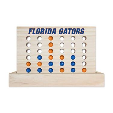 Imagem de Rico Industries Jogo de tabuleiro NCAA Florida Gators 10,16 cm em linha de madeira 10,16 cm uma fileira de jogo de tabuleiro 4 jogos de viagem para crianças e adultos