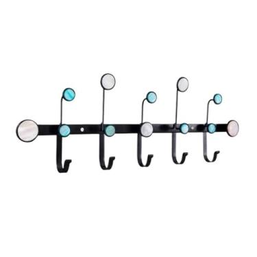 Imagem de Prateleiras suspensas Cabide de parede de entrada com ganchos de metal criativos para roupas, chapéus, chaves, bolsas e casacos(Grande)