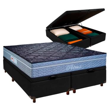 Imagem de Cama Box Bau + Colchão Queen Molas Ensacadas Petrus Paropas