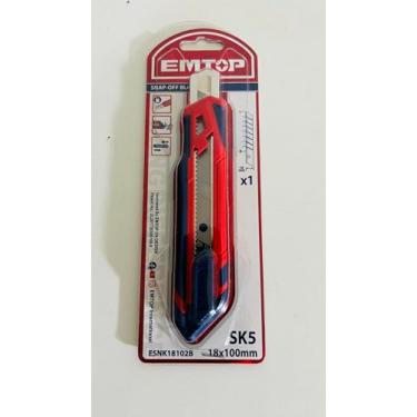 Imagem de Estilete profissional retrátil 18mm cabo emborrachado com 1 lamina