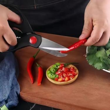 Imagem de Conjunto de tesouras de cozinha de aço inoxidável de 3 peças, tesouras multifuncionais para aves, cortador de osso de frango, ideal para uso doméstico