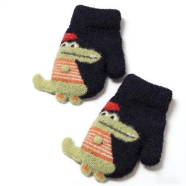 Imagem de Yawolfe Luvas infantis de inverno para meninos e meninas, luvas quentes de neve para clima frio, luvas macias e confortáveis para uso ao ar livre (preto)