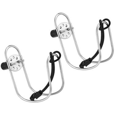 Imagem de Otoolling 2 peças de suporte de boia salva-vidas de aço inoxidável para boias salva-vidas com base de plástico para boias salva-vidas padrão