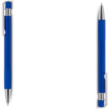 Imagem de Caneta Esferográfica Executiva em Alumínio Reciclado, Corpo Cilíndrico Metálico, Clipe Cromado, Acabamento Fosco, Tinta Azul, Refil Parker, para Escrita Geral (Kit 2 Azul)