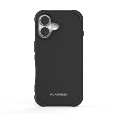 Imagem de PureGear Capa DualTek para Apple iPhone 16 (2024) de 6,5 cm, proteção aprovada e testada militar, capa protetora resistente e durável para iPhone 16, certificação de teste de queda de 6 metros, preta