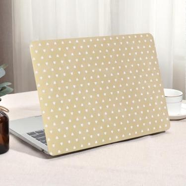 Imagem de Seorsok Compatível com a nova capa MacBook Air de 13,5 polegadas M4 M3 M2 2025 2024-2022 versão A3240 A2681 A3113, capa rígida de plástico de couro branco fofo com capa de teclado, damasco