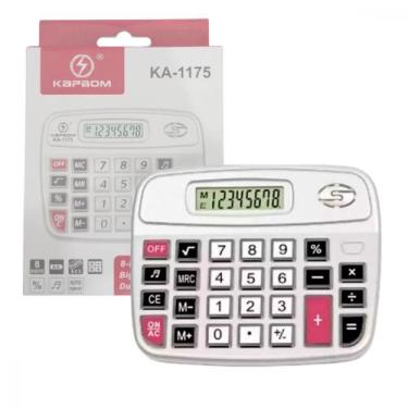 Imagem de Calculadora Eletrônica de Mesa 8 Digitos Tela LCD Digital - KAPBOM