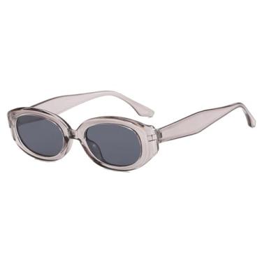 Imagem de Óculos de Sol Femininos Jelly Color Cat Eye Oval com Proteção UV400 para Esportes ao Ar Livre, Corrida e Ciclismo, Cinza