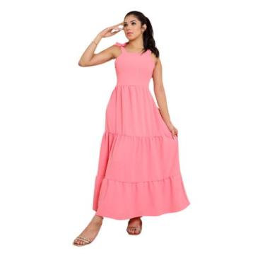 Imagem de Vestido Infantil e Juvenil Longo de Amarrar Duna - Rey Shop, Rosa, Cla