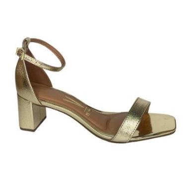 Imagem de Sandália Salto Bloco Vizzano Feminina 643010122968 Dourado 39-Feminino