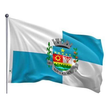 Imagem de Bandeira do Município de Nova Iguaçu Uma Face Estampada Tamanho 70x100