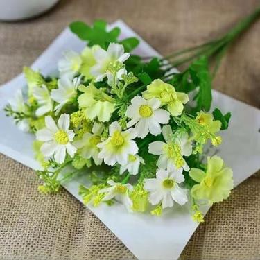 Imagem de Galhos de Flores Artificiais 35cm com 24 Flores | Arranjo Decorativo para Casamento e Eventos(branco,KIT COM 2 UNIDADE)