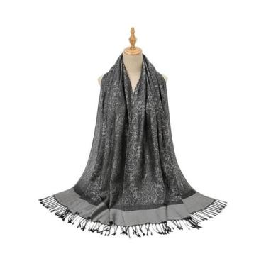 Imagem de Lenço Hijab Retro De Tamanho Grande Para Mulheres Com Estampa Paisley 