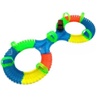 Imagem de Pista Cintilante Cores Vibrantes Carrinho Movido a Pilha com Luz e Mov