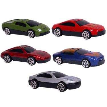 Imagem de Kit 5 Carrinhos Miniatura Esportivos Escala 1:64 Sortidos - Castela