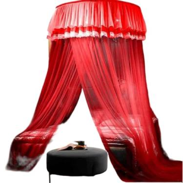 Imagem de Mosquiteiro de Teto Gigante para Cama Box Casal Queen King — Com Abertura Lateral | Proteção Anti-Mosquito Premium (vermelho,GIGANTE KING 14M)