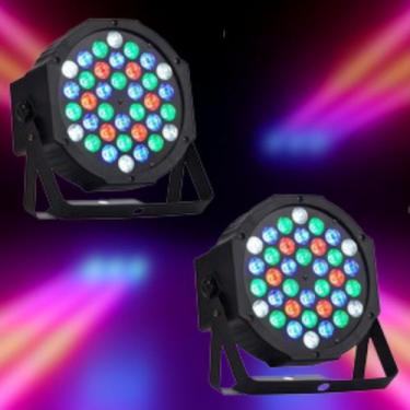 Imagem de KIT 2 Par Led 36 Rgbw Slim Refletor Canhão Auto Dmx Show Strobo - AD L
