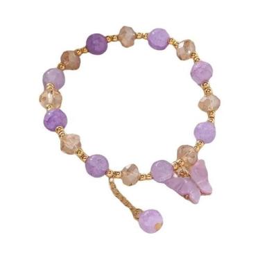 Imagem de Pulseira Feminina Moderna Com Contas E Pingente De Borboleta, Joia Del