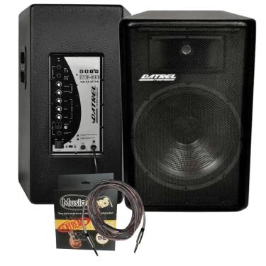 Imagem de Par Caixas Ativa + Passiva Datrel 15 600Wrms + Cabo Bivolt