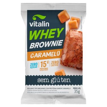 Imagem de Brownie Whey Vitalin Caramelo com 15g de Proteína Sem Glúten Zero Lactose Zero Açúcar 35g